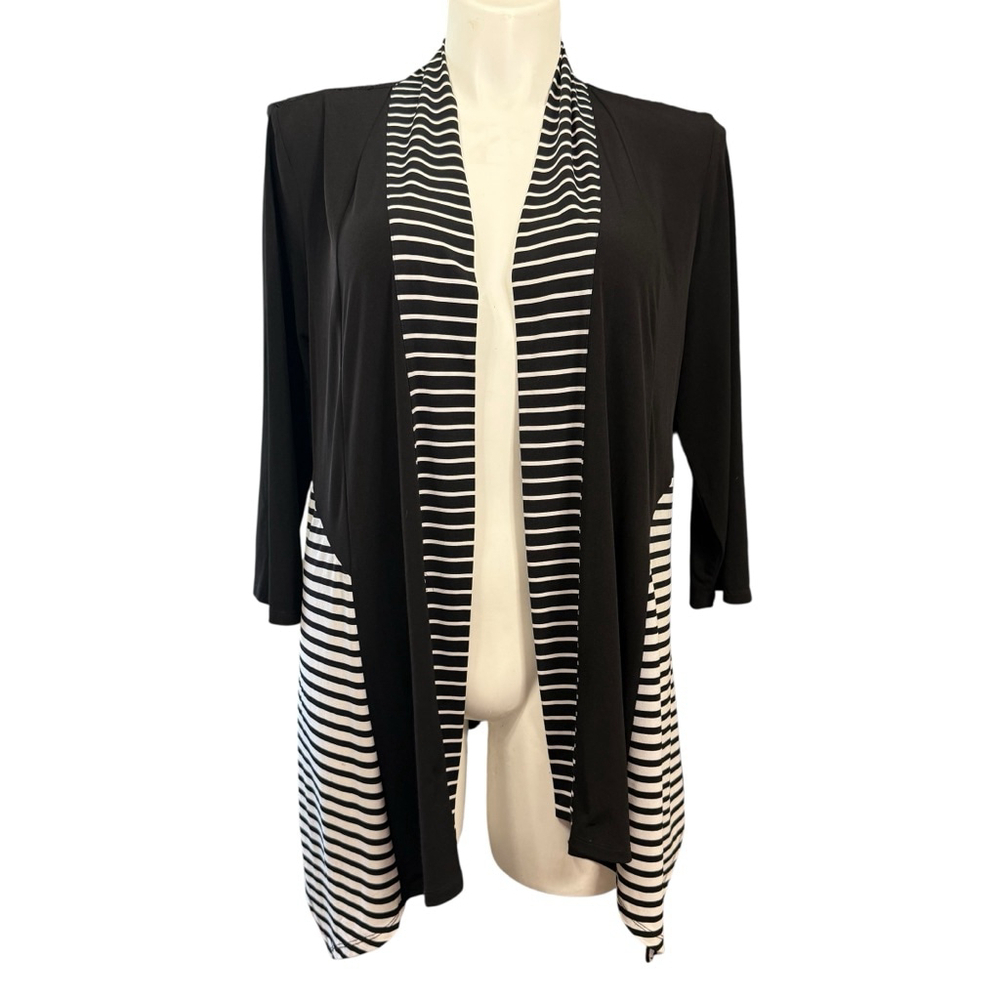 Chico's Cardigan Size XL Black and White